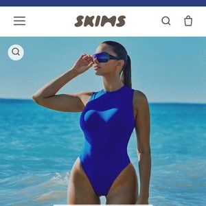 SKIMS SWIM (SLEEVELESS ONE PIECE) COBALT M
